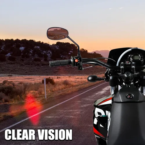 Miniatura 5 de DREAMIZER Espejo Negro de Motocicleta de 10mm Universal Espejos Retrovisores Laterales de Motocicleta Compatible con Street Bike Scooter Cruiser
