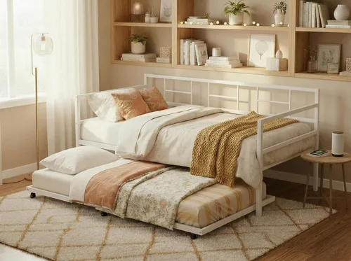 Miniatura 8 de DWVO King Size Bed Frame with Tall Bookcase Headboard and 4 Storage Drawers, RGB LED Bed Frame with Type-C & USB Charging Station Storage Headboard