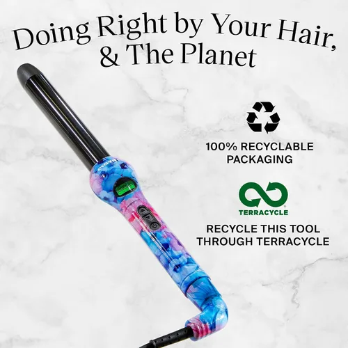 Miniatura 5 de Eva NYC - Rizador de pelo saludable sin clip de calor, rizador de pelo con infusión de turmalina con infrarrojo lejano, varita rizadora de cerámica