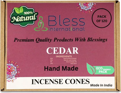 Miniatura 36 de Bless International Conos de incienso 100% naturales de lavanda hechos a mano, sumergidos a mano, libres de químicos orgánicos para purificación