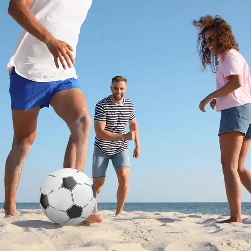 Miniatura 5 de durony Pelota de playa inflable de fútbol de 11 pulgadas, 12 piezas, pelota deportiva inflable para fiesta de cumpleaños, verano, playa