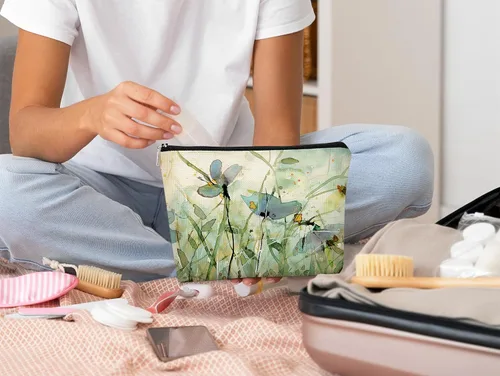 Miniatura 4 de Bolsa de maquillaje floral, bolsa de cosméticos de flores, bolsa de maquillaje estética, bolsa de maquillaje pequeña, bolsa de maquillaje
