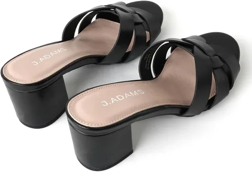 Miniatura 4 de J. Adams Nori Mules para mujer - Sandalias elegantes de tacón de bloque