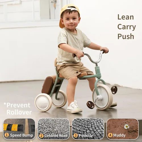 Miniatura 4 de Kidpop Mate - Triciclo para niños de 2.5 a 4 años, regalo de primer cumpleaños, bicicleta de juguete con agarres de manillar y almacenamiento