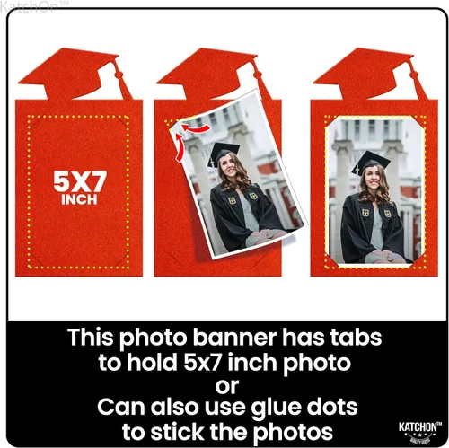 Miniatura 3 de KatchOn, Cartel de fotos de graduación rojo 2025 – grande, 10 pies, 2025 Cartel de graduación personalizado para la clase de 2025 Cartel