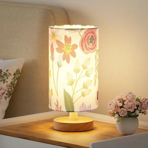 Miniatura 18 de Fenmzee Lámpara de mesa pequeña para dormitorio, control en línea, lámpara de noche con bombilla LED A15 de 3000 K, fácil montaje