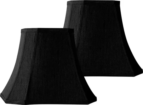 Miniatura 12 de GO&SO Pantalla de lámpara de esquina de corte cuadrado, 8x14x11 pulgadas, pantalla mediana para lámpara de mesa beige, tela natural hecha a mano