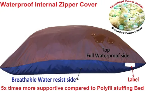 Miniatura 3 de Almohada ortopédica prémium con espuma viscoelástica para cama de perro, con revestimiento interior impermeable y cubierta externa de microgamuza