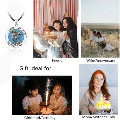 Miniatura 394 de Collar de plata de ley 925 con medalla de San Patrón, colgante de protección católica, amuleto, joyería religiosa para hombres y mujeres