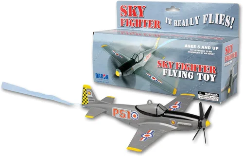 Daron Sky Fighter - Juguete volador con cuerda, color gris