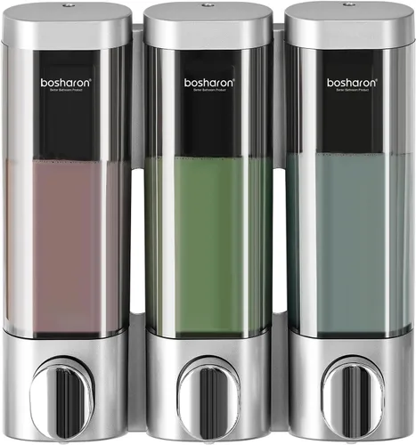 Miniatura 11 de Dispensador de jabón de ducha 2 en 1, dispensador de champú y acondicionador de cámara de 10.1 fl oz, dispensador de champú para ducha montado