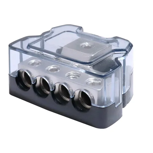 Miniatura 3 de Bloque de distribución de energía de 4 vías, calibre 0/2/4 AWG, calibre 4/8/10, amplificador estéreo de audio para automóvil, bloque de conexión a
