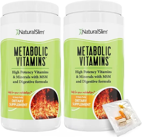 NaturalSlim Vitaminas metabólicas, multivitamínico para mujeres y hombres, apoya la energía, el metabolismo y la absorción de nutrientes con enzimas