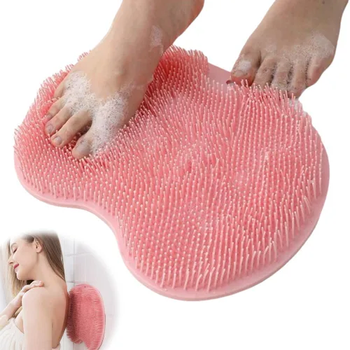 Miniatura 10 de Alfombrilla Exfoliante para Pies de Ducha con Ventosas Antideslizantes, Almohadilla de Limpieza para Pies y Espalda, Almohadilla de Baño Exfoliante