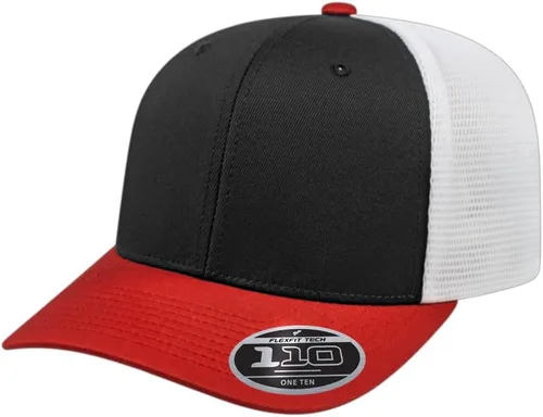 Miniatura 56 de Cap America i8502 Flexfit 110 Premium - Gorra de camionero de perfil medio con 6 paneles de malla trasera con protección UV y cierre ajustable Azul