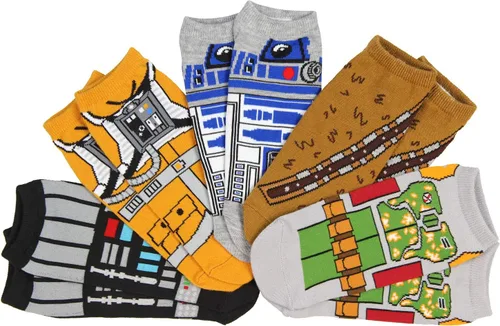 Miniatura 3 de Hypnotic Hats Calcetines de Star Wars para adulto, disfraz de personaje para adulto, calcetines de cosplay, 5 pares mixtos y combinados, zapato