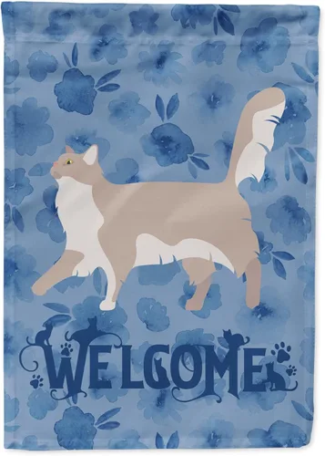 Miniatura 62 de Caroline's Treasures CK4813CHF - Bandera de bienvenida con gato abisinio azul, manga grande, para porche, para colgar en la pared, poliéster