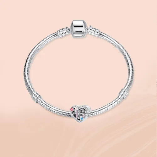Miniatura 2 de Annmors 925 Sterling Silver Charms 15 16 18 21 30 40 50 60 Years Love Birthday Charm fit European Bracelet,Number Charms with 5A Cubic Zirconia
