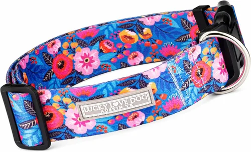 Miniatura 11 de Lucky Love Dog Collar Ancho para Perros - Collar Ajustable, Duradero, Tejido Suave y Cómodo de 1.5 Pulgadas de Ancho para Perros Machos y Hembras