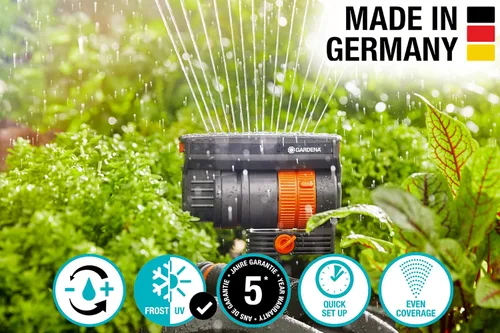 Miniatura 2 de Gardena (69-84BZMX) ZoomMaxx - Aspersor ajustable con temporizador incorporado, base pesada para riego preciso de hasta 2,300 pies cuadrados