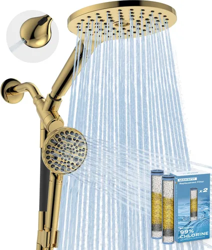 Miniatura 11 de MakeFit Combo de Cabezal de Ducha de Lluvia con Doble Filtro, Cabezal de Ducha de Mano con Barra Ajustable - Cabezal de Ducha de Lluvia y Cabezal