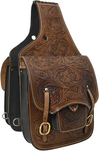 Miniatura 7 de HILASON Western Horse - Bolsa de sillín de cuero resistente y tradicional Bolsa de sillín Bolsa de sillín de caballo Bolsa de sillín