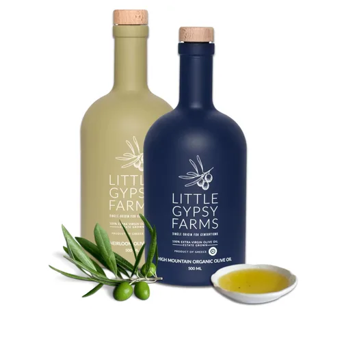 Miniatura 10 de AOVE orgánico de alta montaña de Little Gypsy Farms Aceite de oliva virgen extra de una sola finca en Grecia Primero prensado en frío Alto
