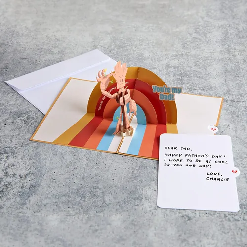 Miniatura 3 de Lovepop Guardianes de la Galaxia Groot - Tarjeta emergente 3D del día del padre para papá, para él, hombres, esposo, divertida tarjeta