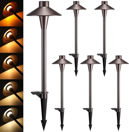 Miniatura 11 de LEONLITE 5CCT - Luces LED de camino de bajo voltaje, 12-24 V, 1800/2700/3000/4000/5000K, doble capa, CRI90, IP65 impermeable, iluminación
