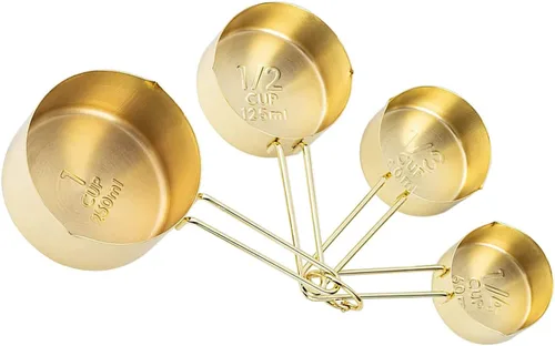 Miniatura 7 de Juego de 10 tazas y cucharas medidoras, juego de tazas y cucharas medidoras de acero inoxidable 18/8 anidables para cocinar, juego de cucharas
