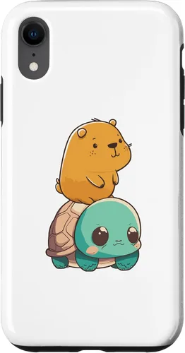 Miniatura 8 de Funda para iPhone 15 con diseño de tortuga y conejillo de indias para hombres, mujeres y niños