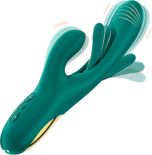 Vibrador consolador con forma de conejo - LOVENOTE masajeador de punto G para mujeres, estimulación del clítoris y los pezones, juguete sexual 3 en