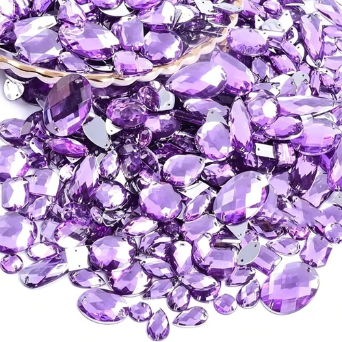 Miniatura 14 de 230 piezas de diamantes de imitación de forma mixta, piedras acrílicas con parte trasera plana, piedras de diamante para manualidades, manualidades