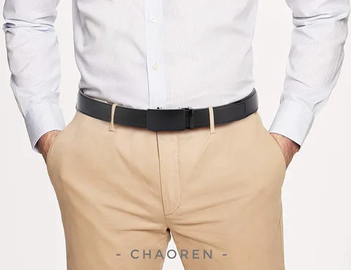 Miniatura 2 de CHAOREN Cinturón para hombre de cuero con trinquete - Ajuste personalizable, estilo sin esfuerzo (35 mm)