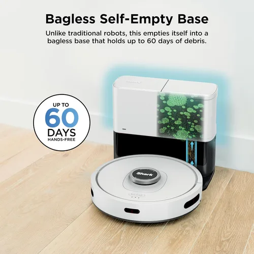Miniatura 3 de Shark Matrix Clean Robot aspirador con potente succión para pelo de mascotas, alfombras y suelos duros, base autovaciante, capacidad de 60 días