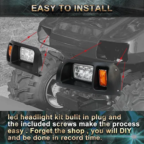 Miniatura 6 de Kit de faros delanteros LED DS para carrito de golf, compatible con Club Car DS 1993-UP para lado del pasajero, reemplazo de 12 V, kit de faros