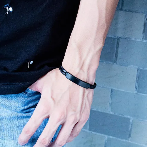 Miniatura 4 de DARIN GIFT - Pulsera de cuero trenzado con texto en inglés "To My Little Brother", regalo de hermano hermana, gracias por tu amor y apoyo, regalos