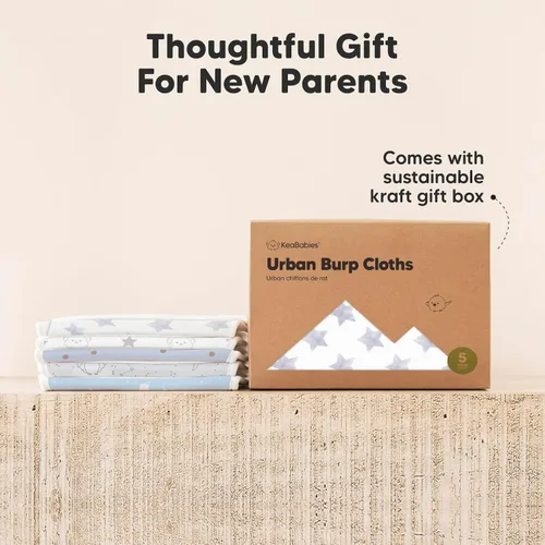 Miniatura 9 de Paños orgánicos para eructos para bebés niños y niñas, paquete de 5 paños de algodón súper absorbentes para bebés, trapos suaves y afelpados