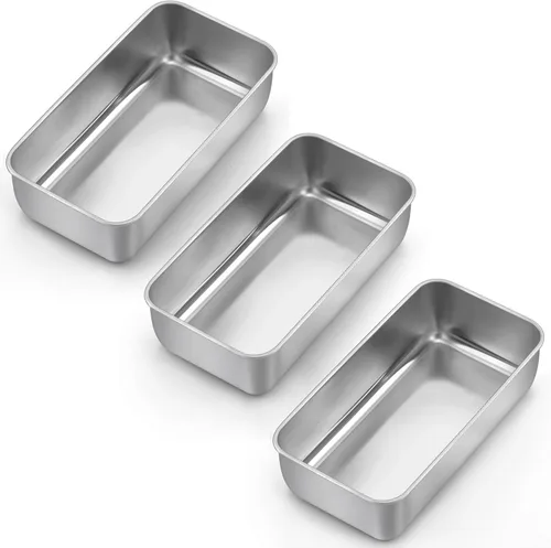 Miniatura 19 de LIANYU Paquete de 4 mini moldes para hornear pan, 6.3 x 3.5 pulgadas, molde pequeño de acero inoxidable para pan casero, molde de hojalata