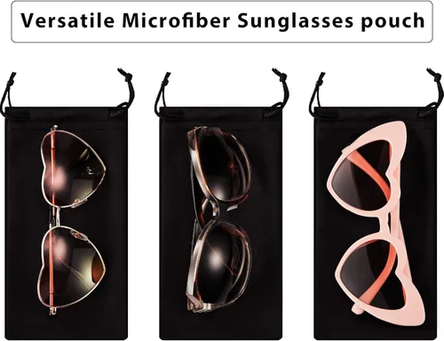 Miniatura 3 de Funda de microfibra para gafas de sol, bolsa suave con paño de limpieza para gafas, 25 piezas