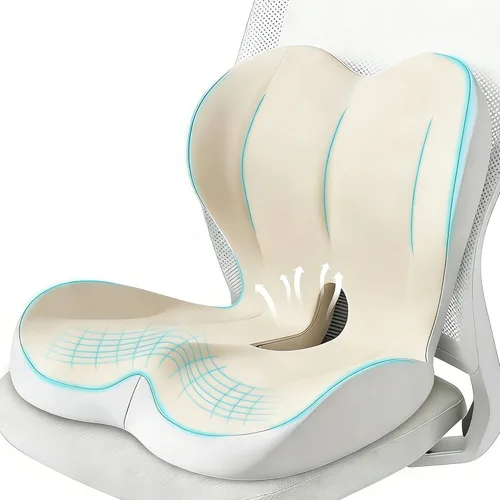 Cojín de asiento para silla de oficina y automóvil, almohada de apoyo lumbar para silla de oficina, cojín de asiento ergonómico de espuma