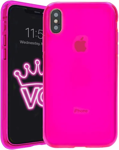 VELVET CAVIAR Compatible con iPhone X Case/iPhone Xs Case Neon Pink - Bonita funda protectora transparente para mujeres y niñas (rosa intenso)