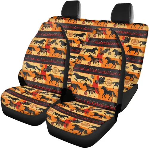 Miniatura 34 de Howilath 250 USA Anniversary - Juego de 4 fundas de asiento de automóvil de ajuste universal para asientos delanteros y traseros para uso en todas
