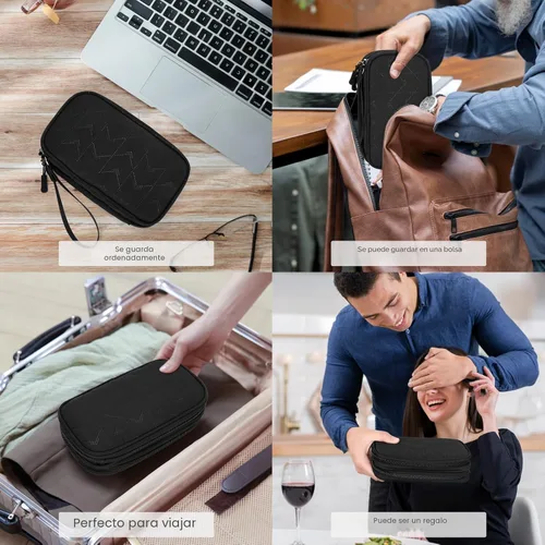 Miniatura 7 de FYY Organizador para accesorios electrónicos, para viajes, para cables, celular y cargadores, estuche portátil, impermeable, doble capa, bolsa