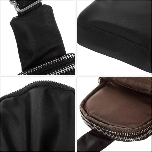 Miniatura 5 de INICAT Bolsos cruzados pequeños de nailon para mujer, bolsa de 1 litro para hombre, bolsa de hombro, riñonera, artículos esenciales de viaje