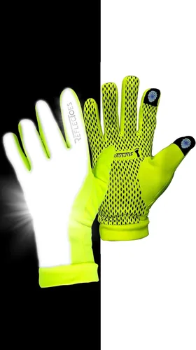 Miniatura 9 de ReflecToes Guantes de correr reflectantes de invierno - Guantes cálidos compatibles con pantalla táctil - Forro polar térmico - Guantes de alta