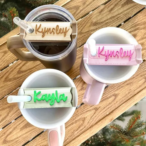 Miniatura 2 de LASFOUR Placa de nombre personalizada, placa de nombre de 30 oz/40 onzas, placa de nombre para tapa, accesorios de taza, placa de nombre acrílica