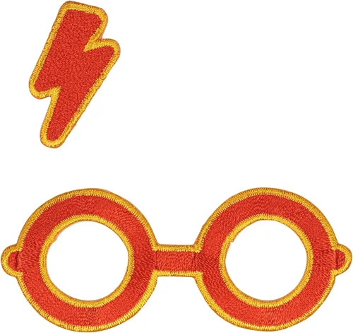 Miniatura 2 de Simplicity Parche termoadhesivo para gafas y cicatrices de Harry Potter para ropa, chaquetas y mochilas, 2.875 pulgadas de ancho x 1.125 pulgadas