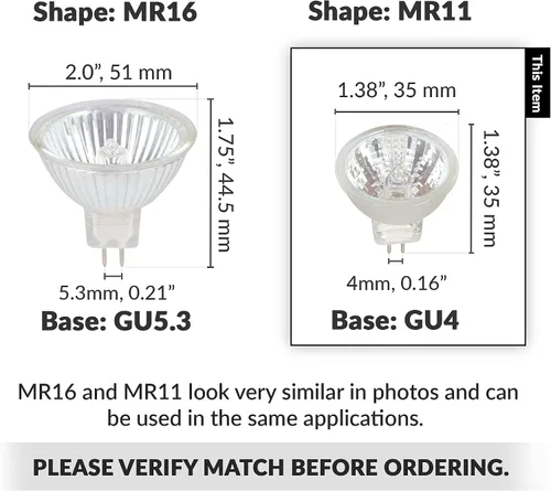 Miniatura 2 de Simba Lighting MR11 - Bombillas halógenas de 20 W 12 V FTD (paquete de 10) 2 pines 220 lm para paisaje, acento, luces de pista y fibra óptica, base