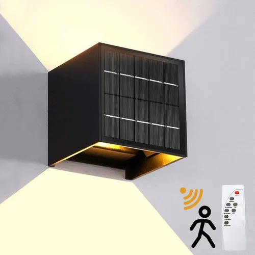 Miniatura 12 de Aplique de Pared de Aluminio Impermeable LED, 100-277V 3000K Aplique de Pared Cuadrado al Aire Libre Luz Cálida 2 LEDs Luz de Pared Exterior Negra